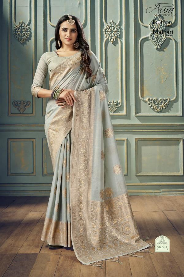 Aura Malhari Vol 5 Soft Cotton with Weaving Border Saree Collection